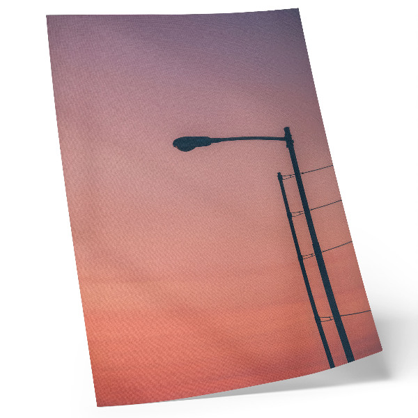 Premium stenski plakat Minimalistična svetilka, romantični sončni zahod, modernost