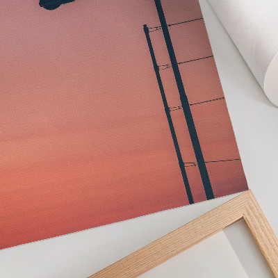 Premium stenski plakat Minimalistična svetilka, romantični sončni zahod, modernost