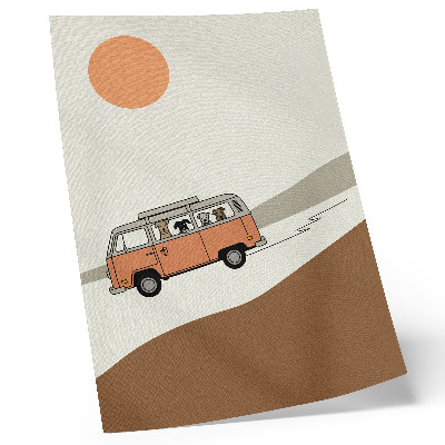 Premium stenski plakat Minimalistične počitnice v oranžnem kampu