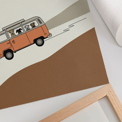Premium stenski plakat Minimalistične počitnice v oranžnem kampu