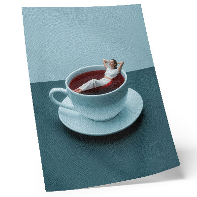 Eleganten plakat za dnevno sobo Nadrealistična skodelica sprostitve