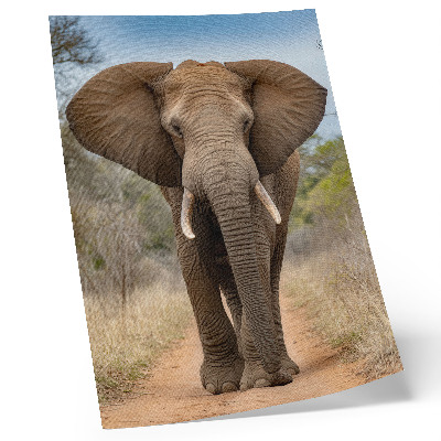 Plakat Slon na poti v afriški pokrajini