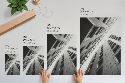 Eleganten plakat za dnevno sobo Moderna arhitektura z geometrijskimi linijami