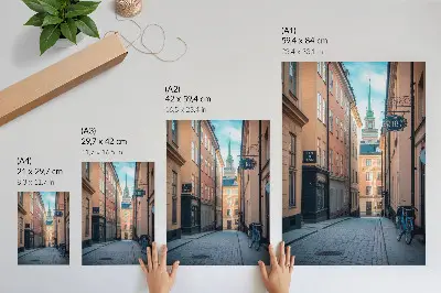 Plakat Slikovita ulica s srednjeveškimi stavbami eleganten dodatek za dnevno sobo