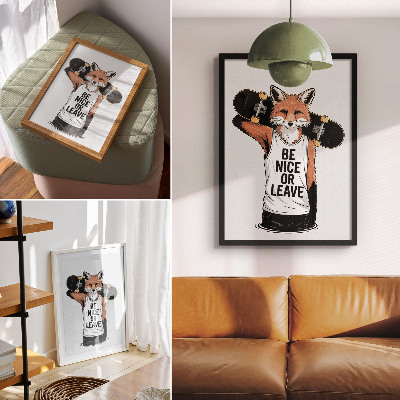 Premium stenski plakat Napis na lisičji tabli v mladinskem slogu