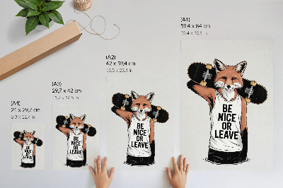 Premium stenski plakat Napis na lisičji tabli v mladinskem slogu