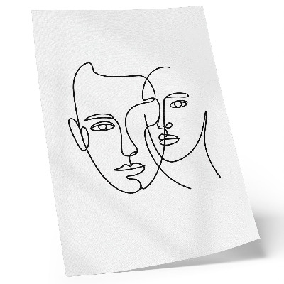 Umetniški tisk na platno Minimalistični portreti, linijska umetnost, globina, čustva