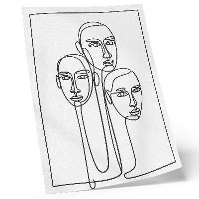 Premium stenski plakat Obrazi v tehniki linijske risbe, minimalizem, eleganca
