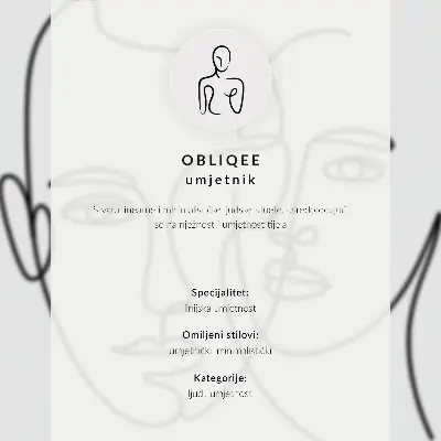Premium stenski plakat z minimalističnim motivom obrazov v tehniki linijske risbe