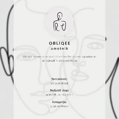 Premium stenski plakat z minimalističnim motivom obrazov v tehniki linijske risbe