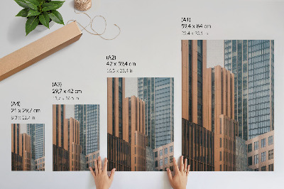 Eleganten plakat za dnevno sobo Nebotičniki steklo minimalizem eleganca dinamika