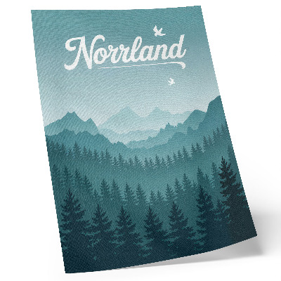 Plakat Modre gore zelena drevesa prostor narava