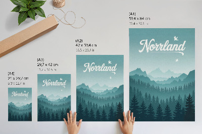 Plakat Modre gore zelena drevesa prostor narava