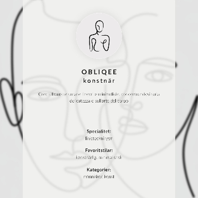 Premium stenski plakat Nežen obris črne silhuete na svetlem ozadju