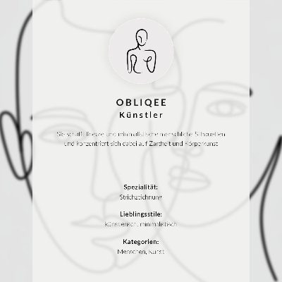 Premium stenski plakat Nežen obris črne silhuete na svetlem ozadju