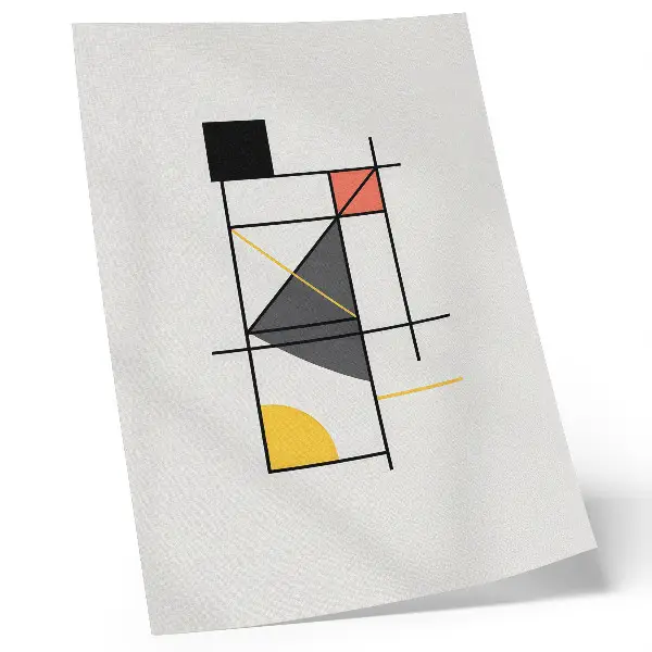 Eleganten plakat za dnevno sobo z geometrijskimi vzorci v modernem slogu