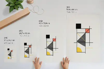 Eleganten plakat za dnevno sobo z geometrijskimi vzorci v modernem slogu