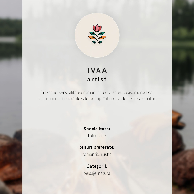 Plakat Hiša na skali med drevesi jeseni, mirna narava