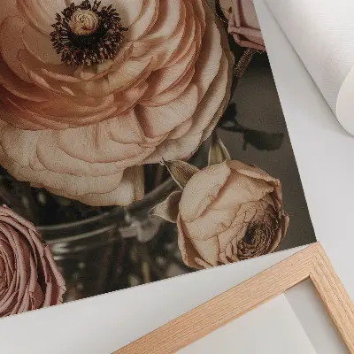 Umetniški tisk na platno pastelne rože v duhu elegance, harmonije in čutnosti