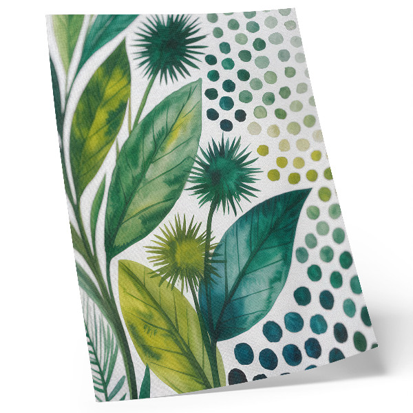 Eleganten plakat za dnevno sobo Zeleni listi pike narava svežina boho