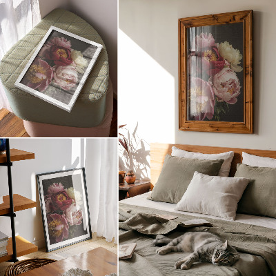 Premium stenski plakat Večbarvne potonike na temnem ozadju