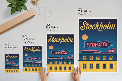 Plakat Neonski znak moderna gradbena nočna luč