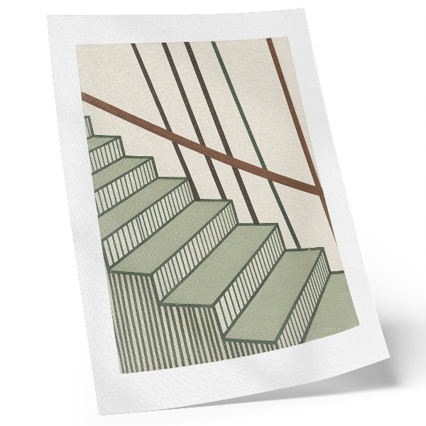 Umetniški tisk na platno Geometrija stopnic, dinamika, minimalizem, eleganca