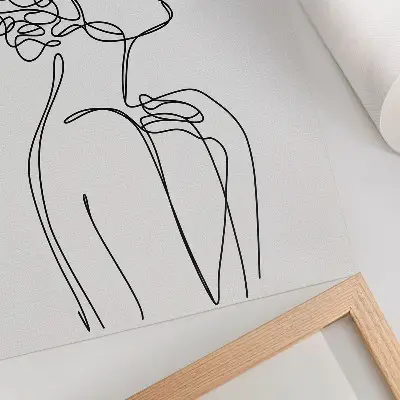 Stenski plakat Minimalistična podoba ženske silhuete z motivom minimalistične ženske silhuete