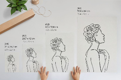Premium stenski plakat Minimalistična podoba ženske silhuete