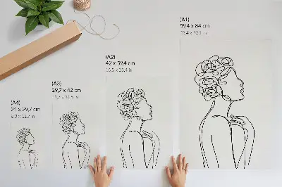 Stenski plakat Minimalistična podoba ženske silhuete z motivom minimalistične ženske silhuete