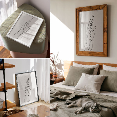 Umetniški tisk na platno Minimalistična eleganca ročnih linij, modernost