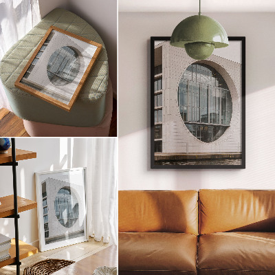 Premium stenski plakat Futuristična fasada, stroge linije, steklena konstrukcija