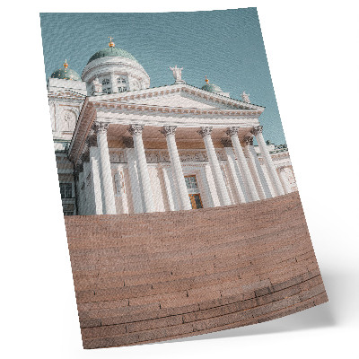Umetniški tisk na platno Stavba s stebri in elegantnimi arhitekturnimi detajli