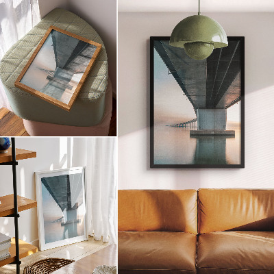Premium stenski plakat Most čez vodo minimalistična eleganca modernost