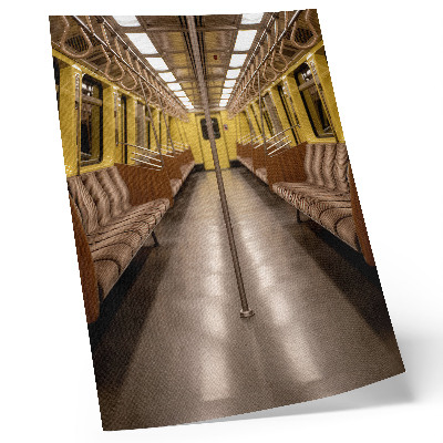 Plakat Moderna notranjost metroja v rumenem lesu