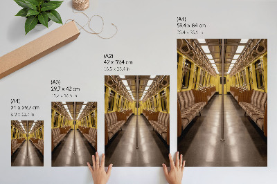 Plakat Moderna notranjost metroja v rumenem lesu