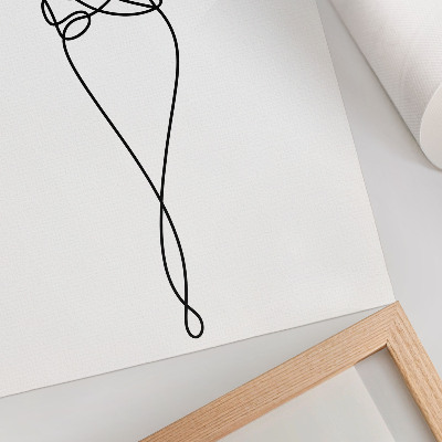 Premium stenski plakat Minimalističen dizajn za par s srčno linijo