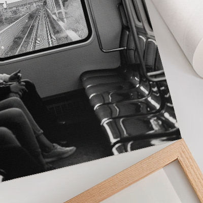 Plakat Črno-bela fotografija vagona vlaka