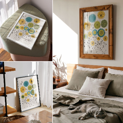 Plakat Barviti krogi s tankimi črtami v modernem slogu