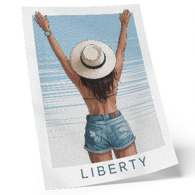 Plakat Figura v klobuku na nebu svobode