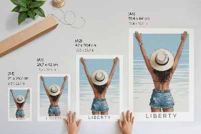 Plakat Figura v klobuku na nebu svobode