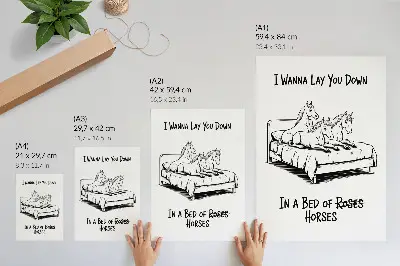 Premium stenski plakat črno-bela ilustracija s hudomušnim besedilom o živalih