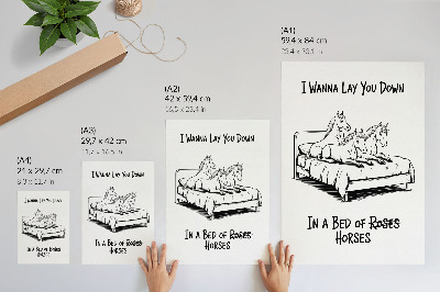 Premium stenski plakat Črno-belo ilustrativno humoristično besedilo o živalih