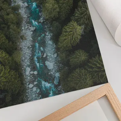 Plakat Zelena gozdna reka elegantna naravna harmonija za dnevno sobo
