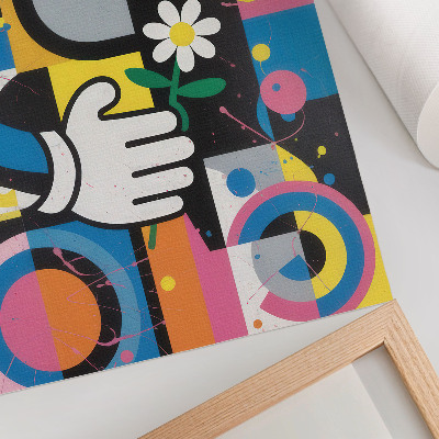 Eleganten plakat za dnevno sobo Geometrijska abstrakcija, žive barve, kontrasti