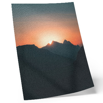 Eleganten plakat za dnevno sobo Čarobni mir v gorah, sončni zahod
