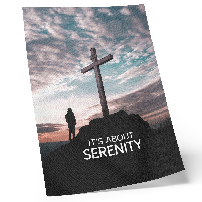 Plakat Križ proti nebu ob sončnem zahodu