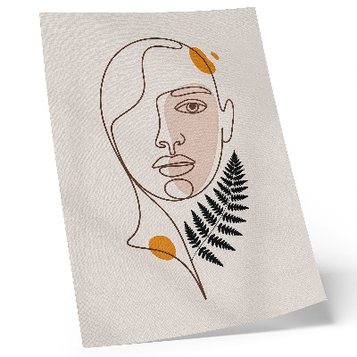 Eleganten plakat za dnevno sobo Minimalističen obraz z listnim elementom