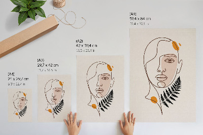 Eleganten plakat za dnevno sobo Minimalističen obraz z listnim elementom