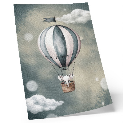 Plakat Balon z oblaki v nežnih odtenkih sive